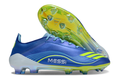 Men's Messi x Adidas F50 Elite FG Firm Ground Low-Tops Football Boots - Blue/Yellow/White
