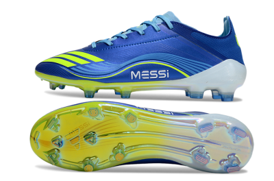 Men's Messi x Adidas F50 Elite FG Firm Ground Low-Tops Football Boots - Blue/Yellow/White