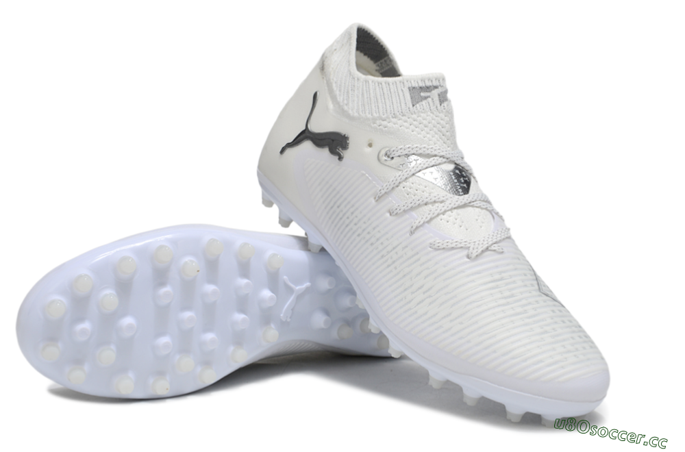 Men's Puma Future 8 Ultimate MG Multi Ground Low-Tops Football Boots - Beige/Black/White 3