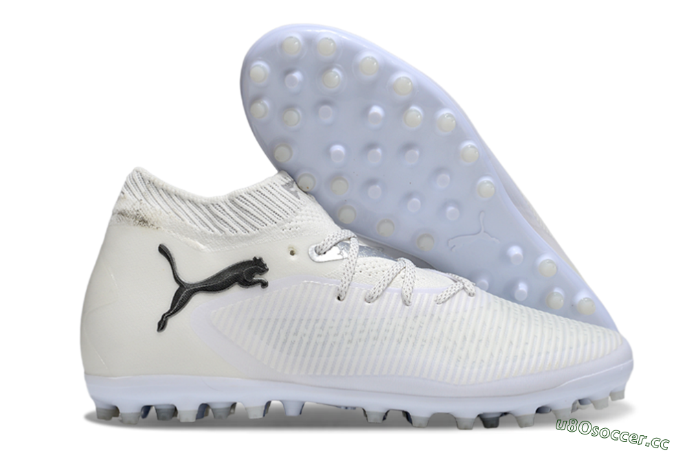 Men's Puma Future 8 Ultimate MG Multi Ground Low-Tops Football Boots - Beige/Black/White 2
