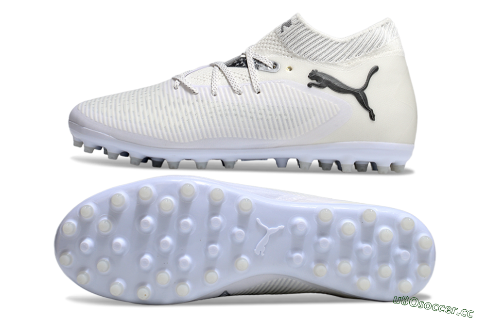 Men's Puma Future 8 Ultimate MG Multi Ground Low-Tops Football Boots - Beige/Black/White 1