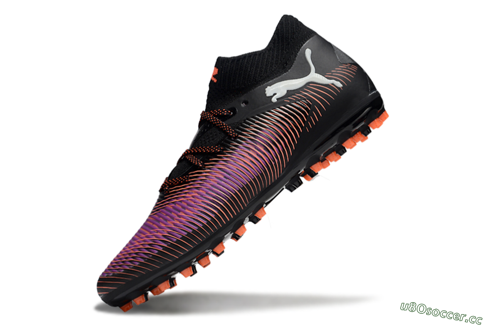 Men's Puma Future 8 Ultimate MG Multi Ground Low-Tops Football Boots - Black/Purple/Orange 5