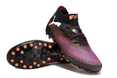 Men's Puma Future 8 Ultimate MG Multi Ground Low-Tops Football Boots - Black/Purple/Orange