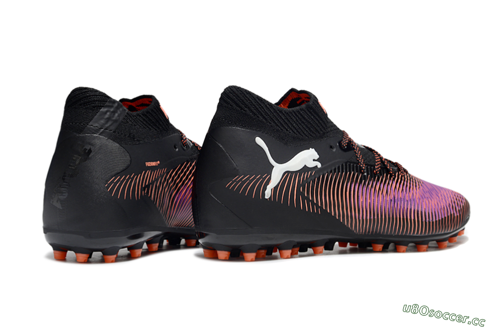 Men's Puma Future 8 Ultimate MG Multi Ground Low-Tops Football Boots - Black/Purple/Orange 6