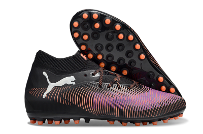 Men's Puma Future 8 Ultimate MG Multi Ground Low-Tops Football Boots - Black/Purple/Orange