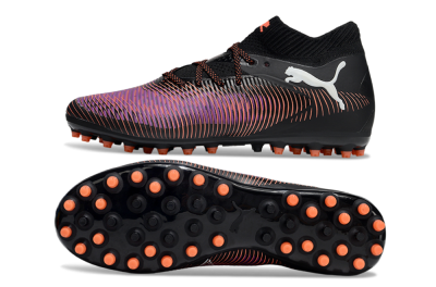 Men's Puma Future 8 Ultimate MG Multi Ground Low-Tops Football Boots - Black/Purple/Orange