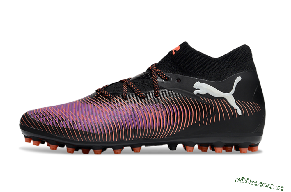 Men's Puma Future 8 Ultimate MG Multi Ground Low-Tops Football Boots - Black/Purple/Orange 0