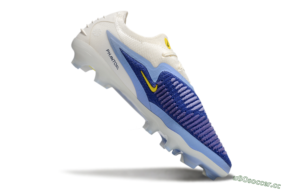 Men's Nike Phantom 6 Elite Low FG Firm Ground Low-Tops Football Boots - Blue/White/Yellow 4