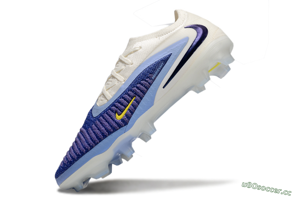 Men's Nike Phantom 6 Elite Low FG Firm Ground Low-Tops Football Boots - Blue/White/Yellow 5