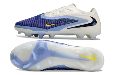 Men's Nike Phantom 6 Elite Low FG Firm Ground Low-Tops Football Boots - Blue/White/Yellow