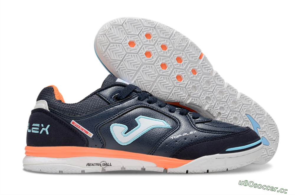 Men's Joma Top Flex IC Indoor & Futsal Low-Tops Football Shoes - Blue/Jade/White 2
