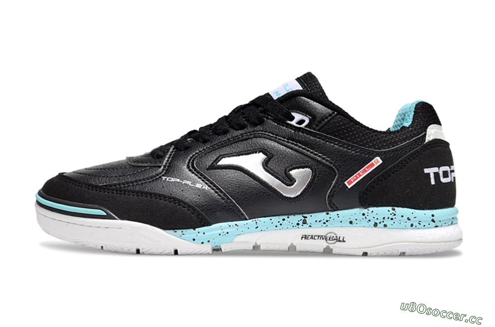 Men's Joma Top Flex IC Indoor & Futsal Low-Tops Football Shoes - Black/Silver/Jade 0