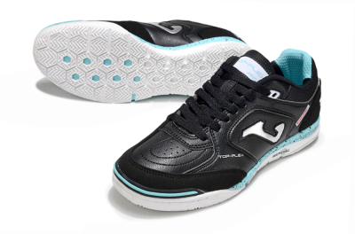 Men's Joma Top Flex IC Indoor & Futsal Low-Tops Football Shoes - Black/Silver/Jade