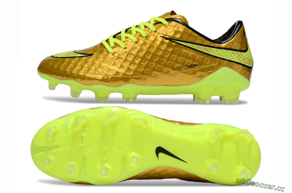 Men's Nike Hypervenom Phantom Rgn SE FG Firm Ground Low-Tops Football Boots - Gold/Black/Yellow 1