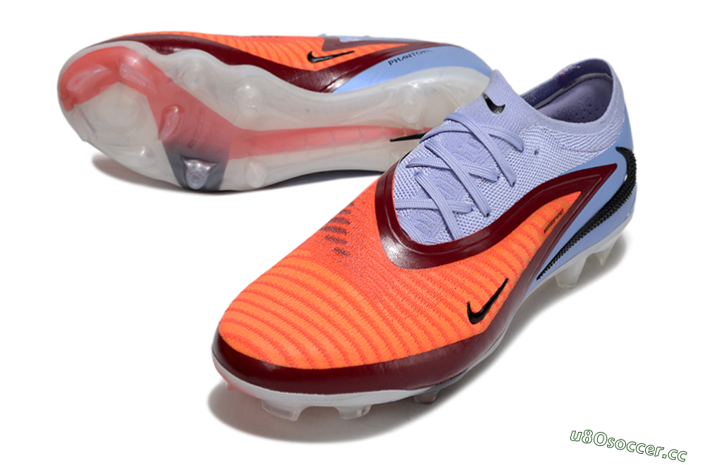Men's Nike Phantom 6 Elite Low FG Firm Ground Low-Tops Football Boots - Red/Blue/Black 3