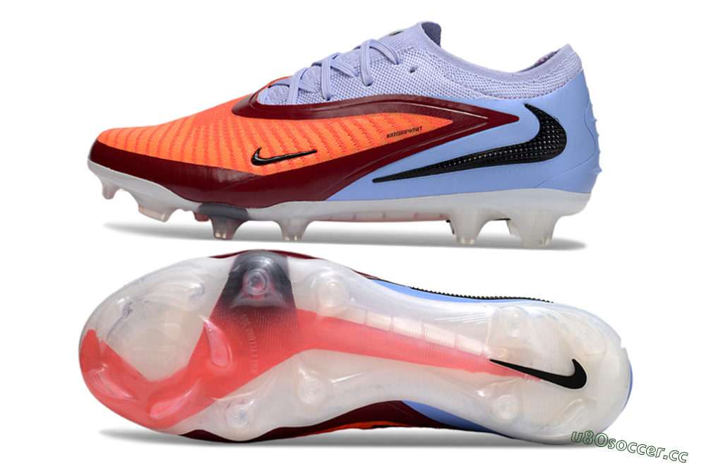 Men's Nike Phantom 6 Elite Low FG Firm Ground Low-Tops Football Boots - Red/Blue/Black 1
