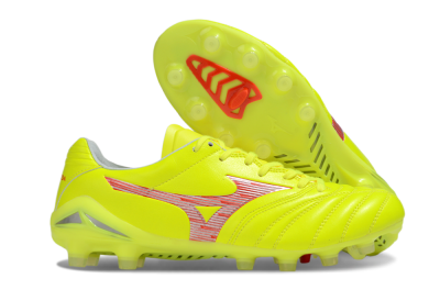 Men's Mizuno Morelia Neo 4 FG Firm Ground Low-Tops Football Boots - Yellow/Red/White