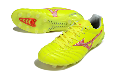 Men's Mizuno Morelia Neo 4 FG Firm Ground Low-Tops Football Boots - Yellow/Red/White