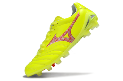 Men's Mizuno Morelia Neo 4 FG Firm Ground Low-Tops Football Boots - Yellow/Red/White