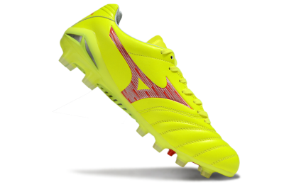 Men's Mizuno Morelia Neo 4 FG Firm Ground Low-Tops Football Boots - Yellow/Red/White