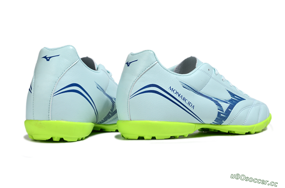 Men's Mizuno Morelia Neo 4 TF Artificial Turf Low-Tops Football Shoes - Jade/Blue/Yellow 6
