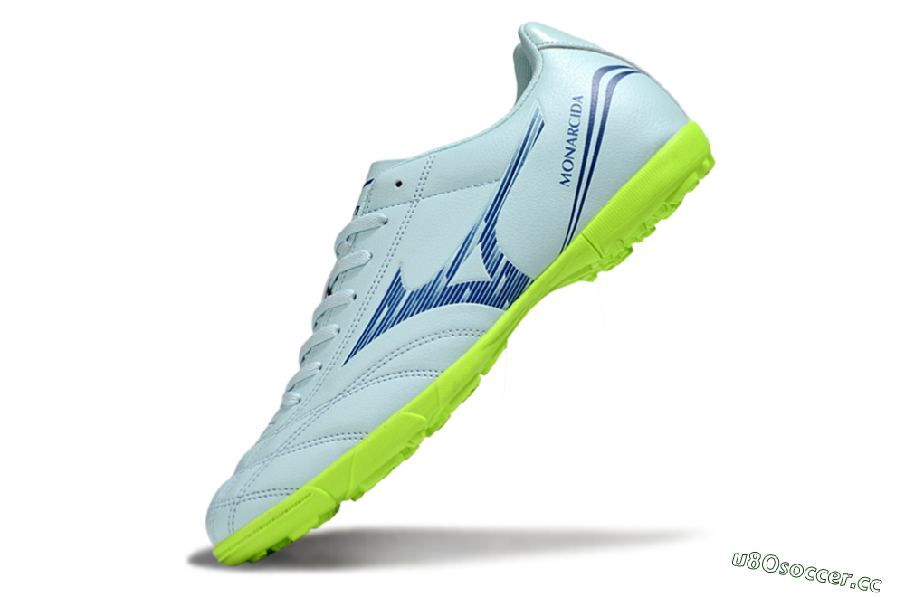 Men's Mizuno Morelia Neo 4 TF Artificial Turf Low-Tops Football Shoes - Jade/Blue/Yellow 5