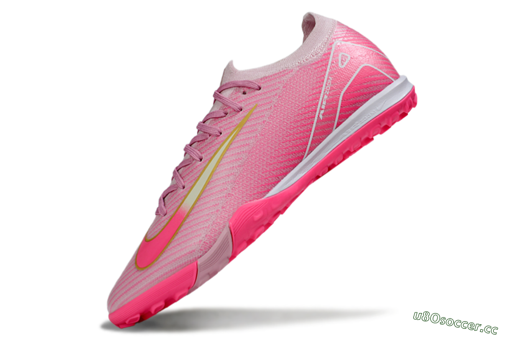 Men's Nike Air Zoom Mercurial Vapor 16 Elite TF Artificial Turf Low-Tops Football Shoes - Pink/Gold/White 5