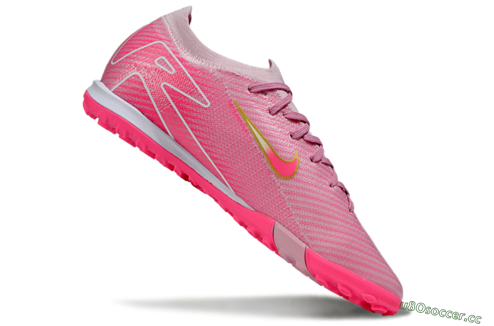 Men's Nike Air Zoom Mercurial Vapor 16 Elite TF Artificial Turf Low-Tops Football Shoes - Pink/Gold/White 4