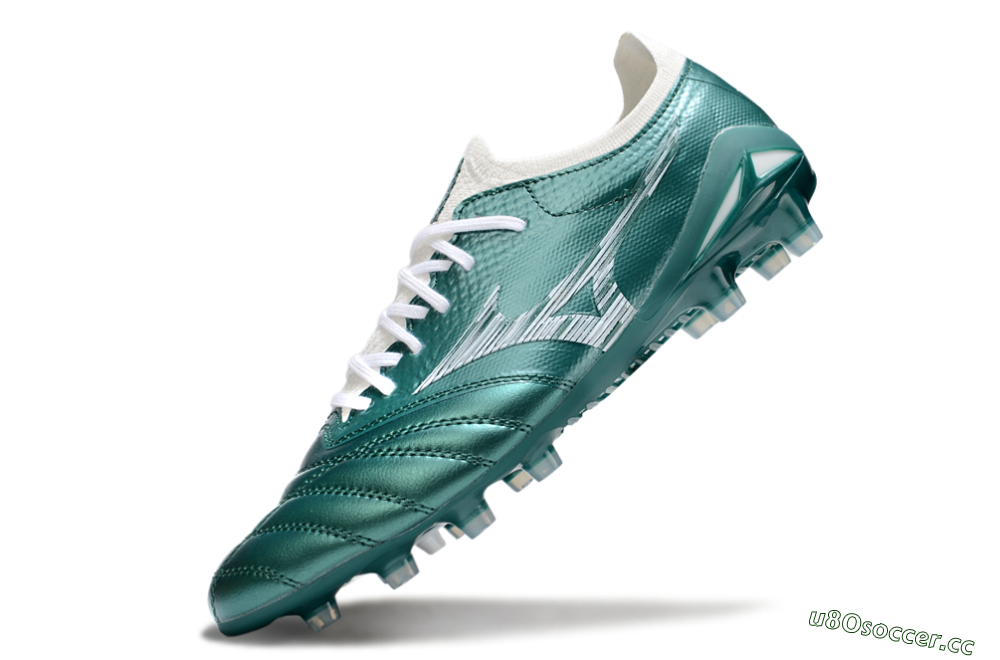 Men's Mizuno Morelia Neo 4 FG Firm Ground Low-Tops Football Boots - Jade/White 5