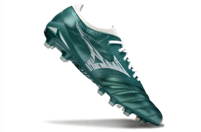 Men's Mizuno Morelia Neo 4 FG Firm Ground Low-Tops Football Boots - Jade/White
