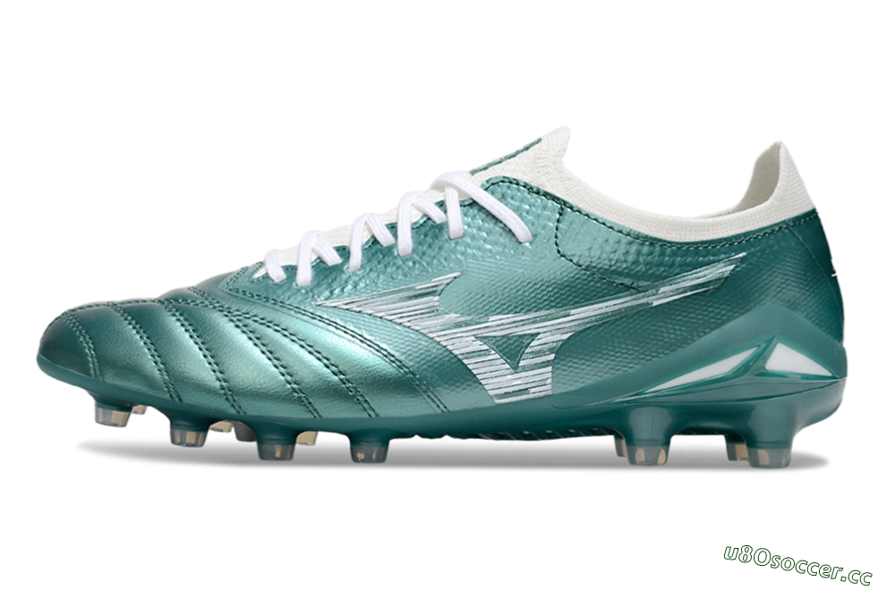 Men's Mizuno Morelia Neo 4 FG Firm Ground Low-Tops Football Boots - Jade/White 0