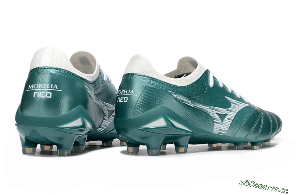Men's Mizuno Morelia Neo 4 FG Firm Ground Low-Tops Football Boots - Jade/White 6
