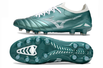 Men's Mizuno Morelia Neo 4 FG Firm Ground Low-Tops Football Boots - Jade/White