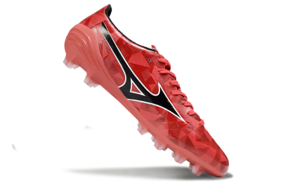 Men's Mizuno Morelia Alpha Beta FG Firm Ground Low-Tops Football Boots - Red/Black/White