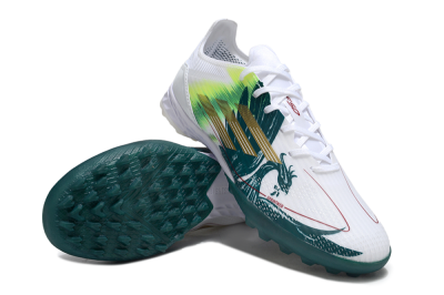 Men's Adidas F50 Pro TF Artificial Turf Low-Tops Football Shoes - White/Green/Yellow