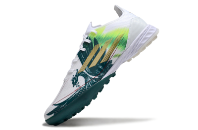 Men's Adidas F50 Pro TF Artificial Turf Low-Tops Football Shoes - White/Green/Yellow