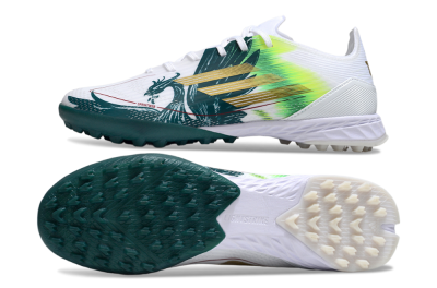 Men's Adidas F50 Pro TF Artificial Turf Low-Tops Football Shoes - White/Green/Yellow