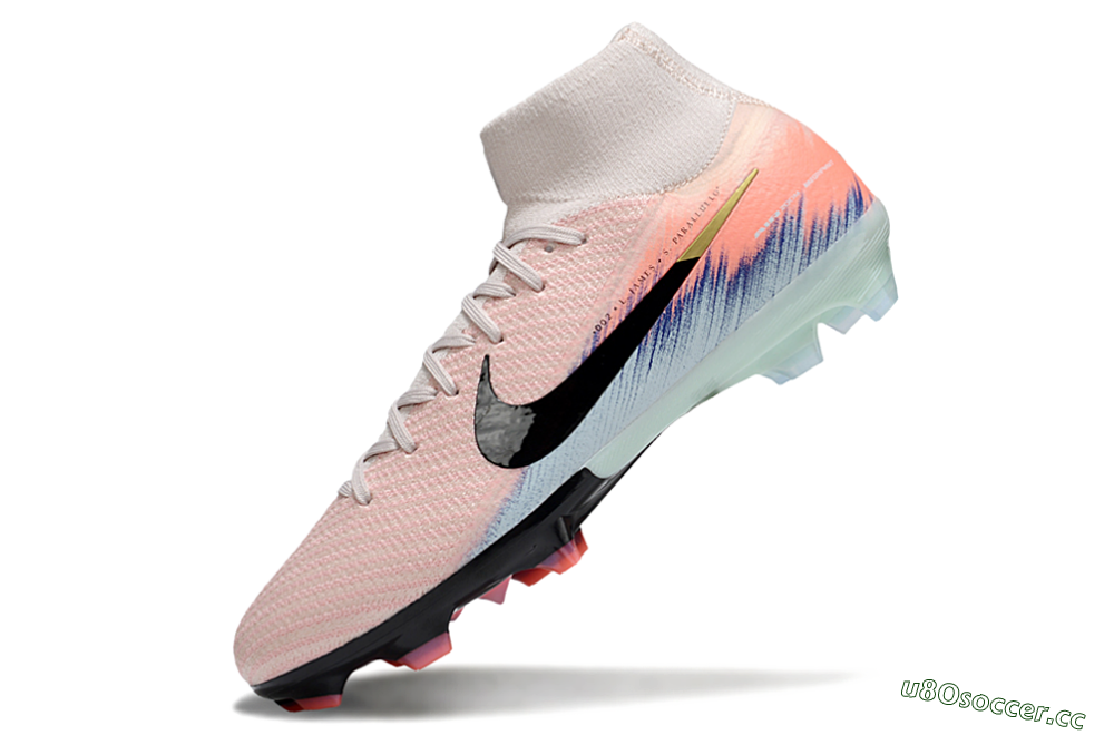 Unisex Nike Air Zoom Mercurial Superfly 10 Elite FG Firm Ground High-Tops Football Boots - Pink/Black/Jade 5