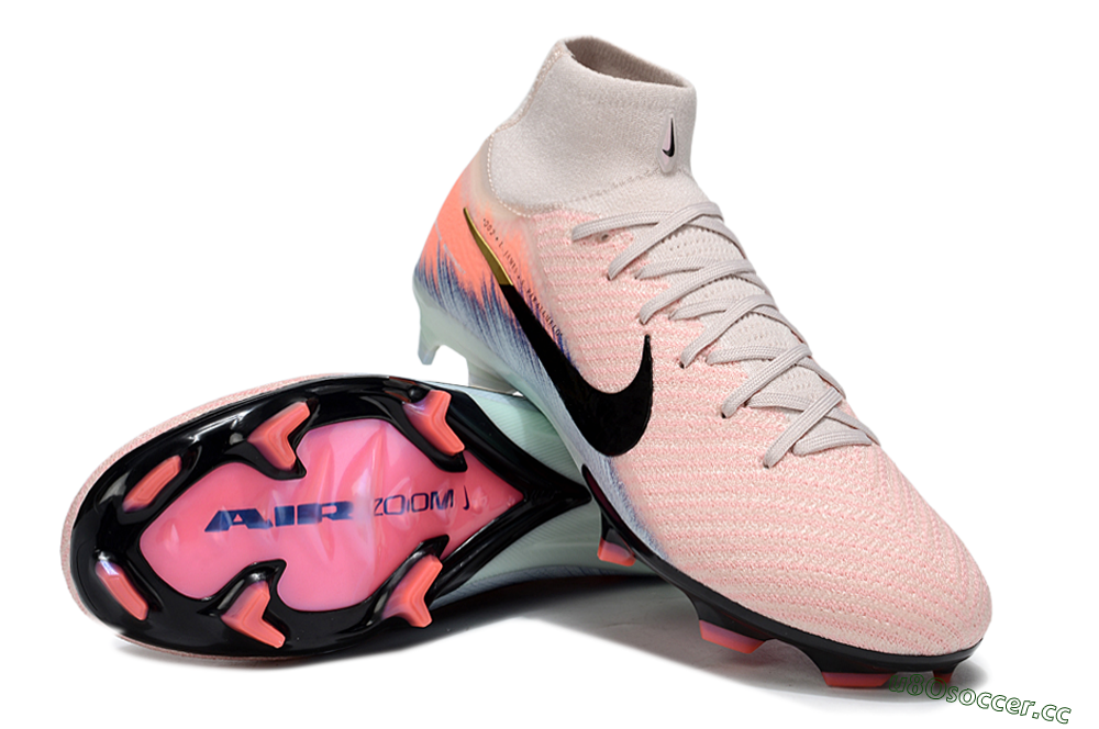 Unisex Nike Air Zoom Mercurial Superfly 10 Elite FG Firm Ground High-Tops Football Boots - Pink/Black/Jade 3