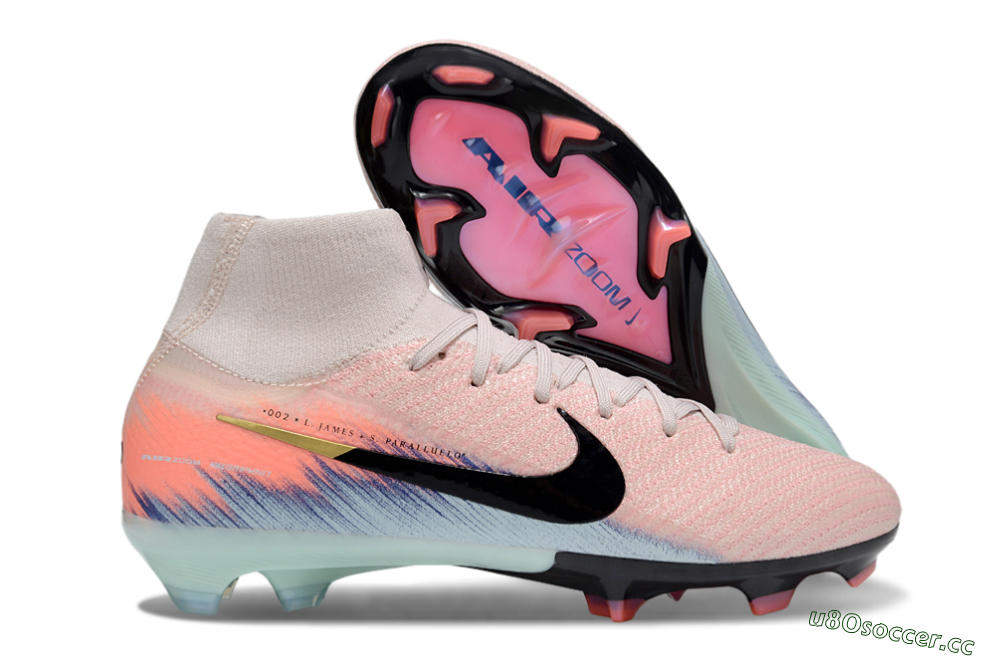 Unisex Nike Air Zoom Mercurial Superfly 10 Elite FG Firm Ground High-Tops Football Boots - Pink/Black/Jade 2