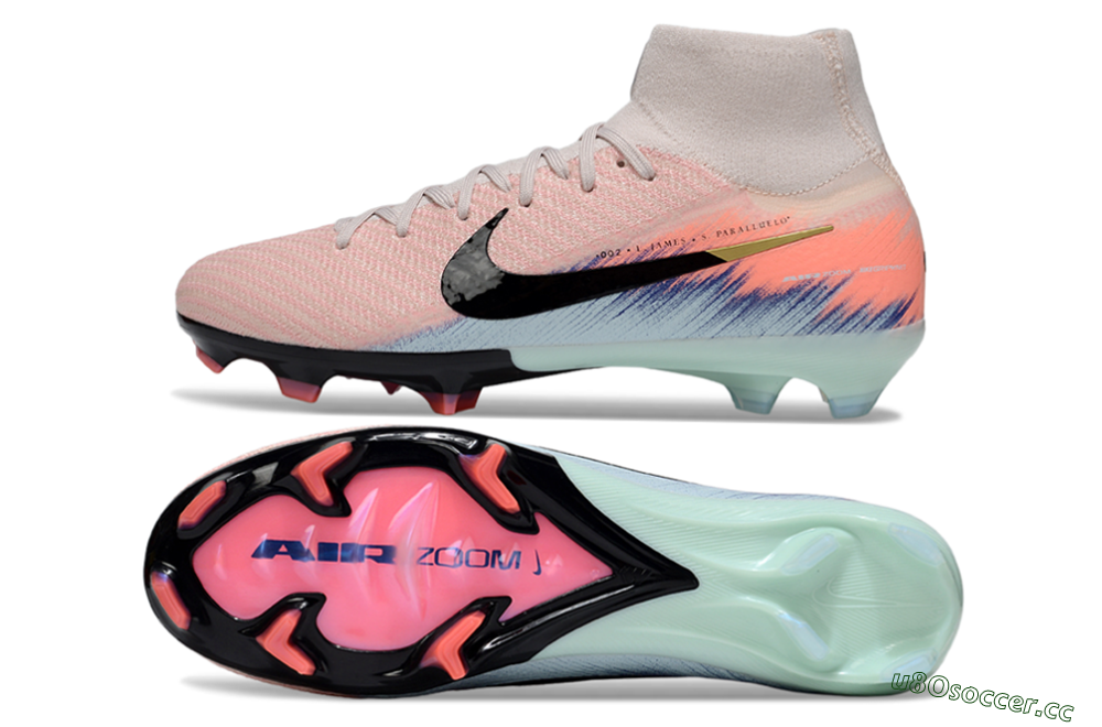 Unisex Nike Air Zoom Mercurial Superfly 10 Elite FG Firm Ground High-Tops Football Boots - Pink/Black/Jade 1