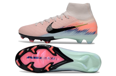 Unisex Nike Air Zoom Mercurial Superfly 10 Elite FG Firm Ground High-Tops Football Boots - Pink/Black/Jade
