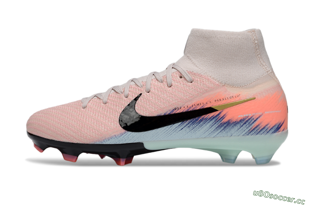 Unisex Nike Air Zoom Mercurial Superfly 10 Elite FG Firm Ground High-Tops Football Boots - Pink/Black/Jade 0