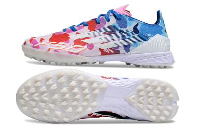 Men's Adidas F50 Pro TF Artificial Turf Low-Tops Football Shoes - White/Red/Pink/Blue