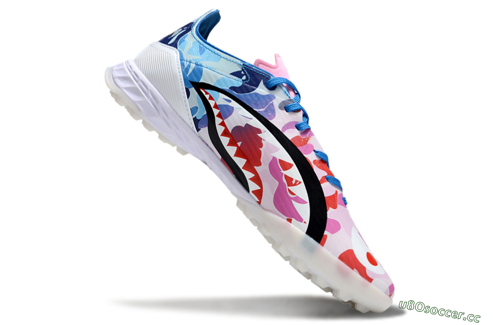 Men's Adidas F50 Pro TF Artificial Turf Low-Tops Football Shoes - White/Red/Pink/Blue 4
