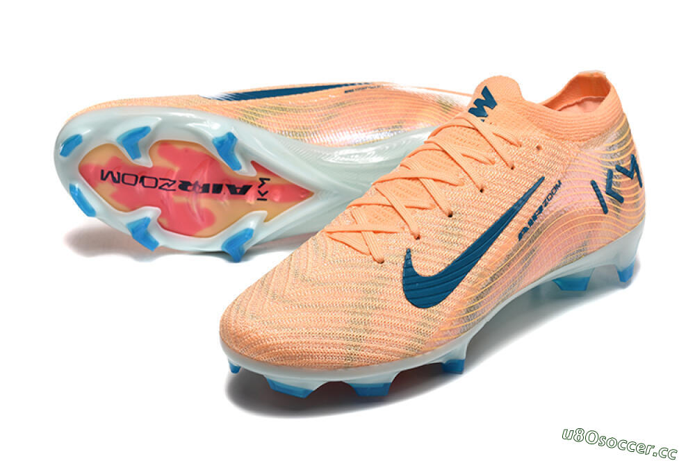 Men's Nike Air Zoom Mercurial Vapor 16 Elite FG Firm Ground Low-Tops Football Boots - Pink/Blue/Yellow 3