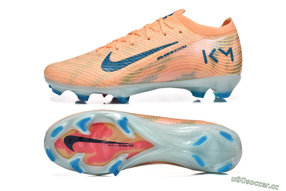 Men's Nike Air Zoom Mercurial Vapor 16 Elite FG Firm Ground Low-Tops Football Boots - Pink/Blue/Yellow 1