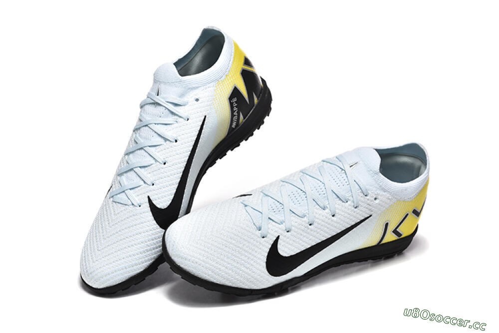 Men's Nike Air Zoom Mercurial Vapor 16 Elite TF Artificial Turf Low-Tops Football Shoes - White/Black/Yellow 6