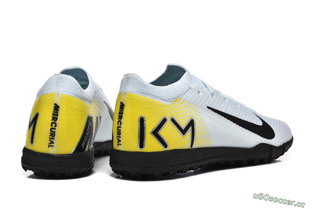 Men's Nike Air Zoom Mercurial Vapor 16 Elite TF Artificial Turf Low-Tops Football Shoes - White/Black/Yellow 9