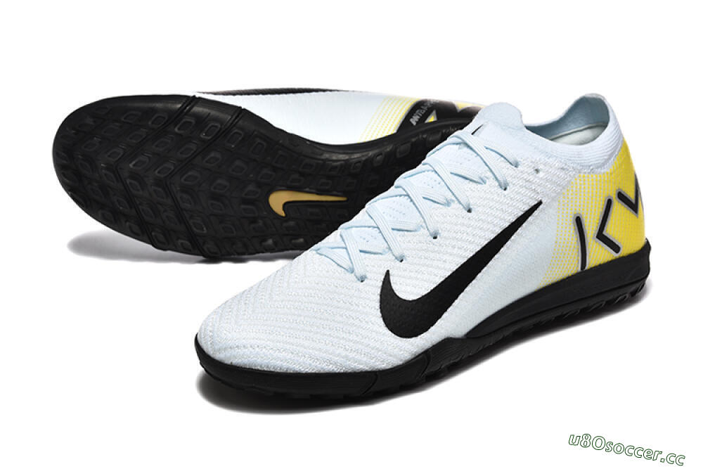 Men's Nike Air Zoom Mercurial Vapor 16 Elite TF Artificial Turf Low-Tops Football Shoes - White/Black/Yellow 3